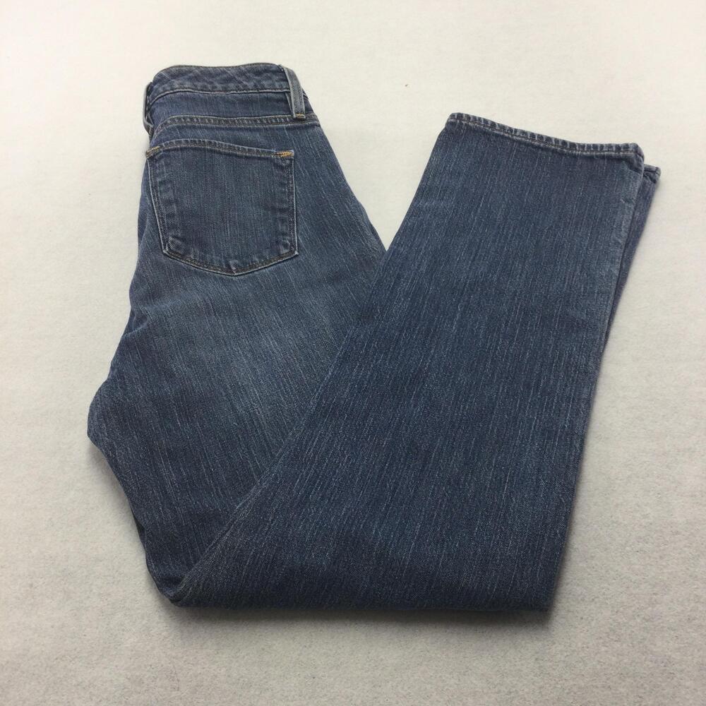 L.L. Bean Classic Fit Jeans Womens 6 Reg Blue Wash Flannel Lined Straight
